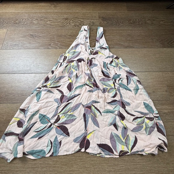 Rip Curl Women's Floral Cover-up Dress Boho Tank Double V NWT Sz S Flowly, Pink - Picture 7 of 8